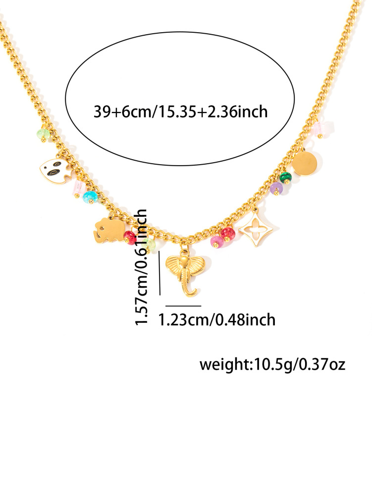 acero inoxidable / corazon / cruz / serpiente /perla / redondo / collar /juego /ACRN192-351