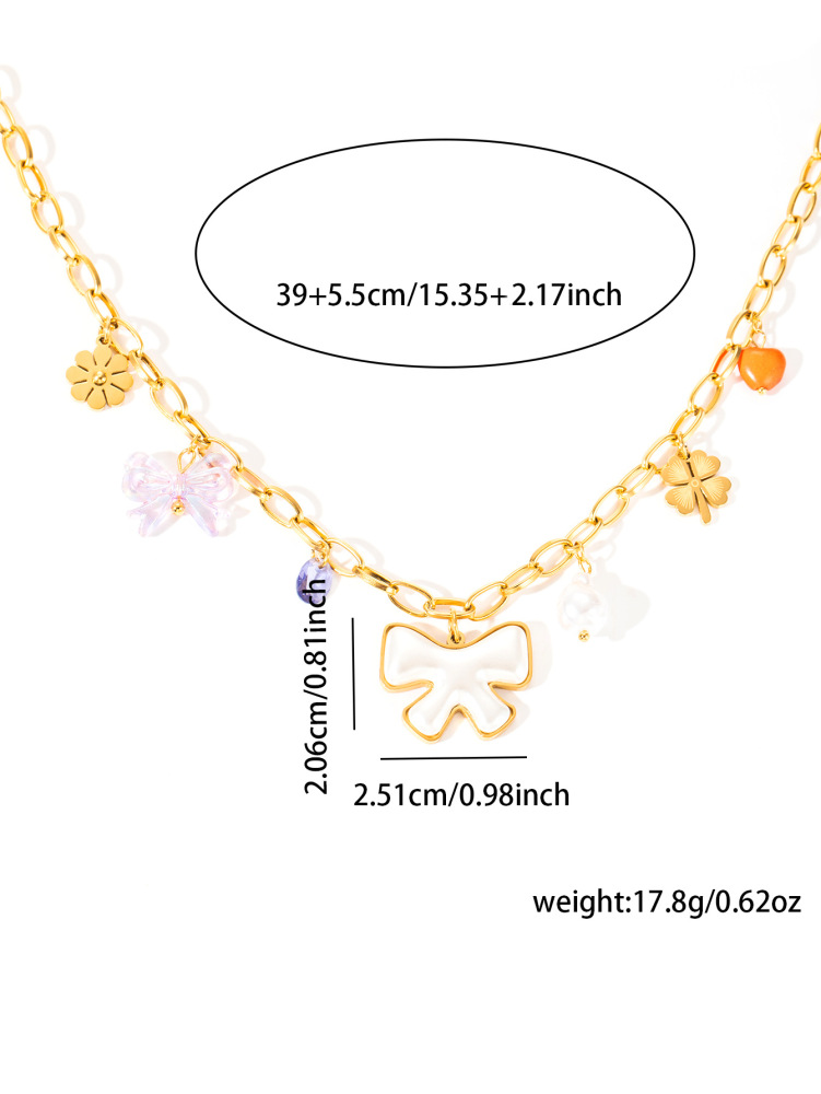 acero inoxidable / corazon / cruz / serpiente /perla / redondo / collar /juego /ACRN192-351