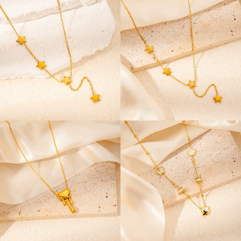 Acero inoxidable / corazon / mariposa / Flores / Estrella y luna / Árboles / collar ACRN/192-359