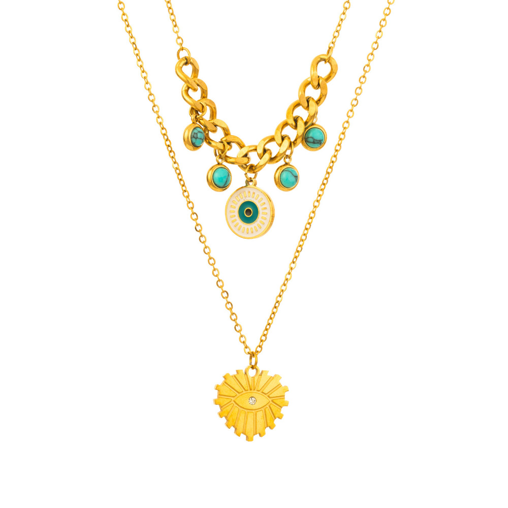 Acero inoxidable / corazon / ojo / collar ACRN/192-158