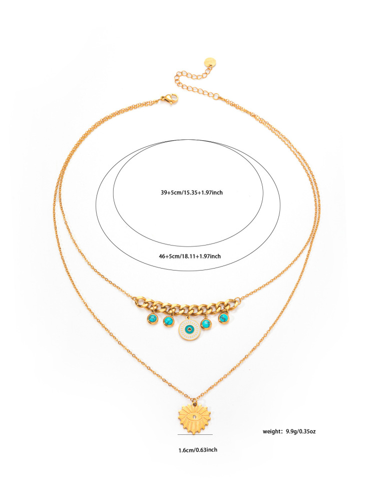 Acero inoxidable / corazon / ojo / collar ACRN/192-158
