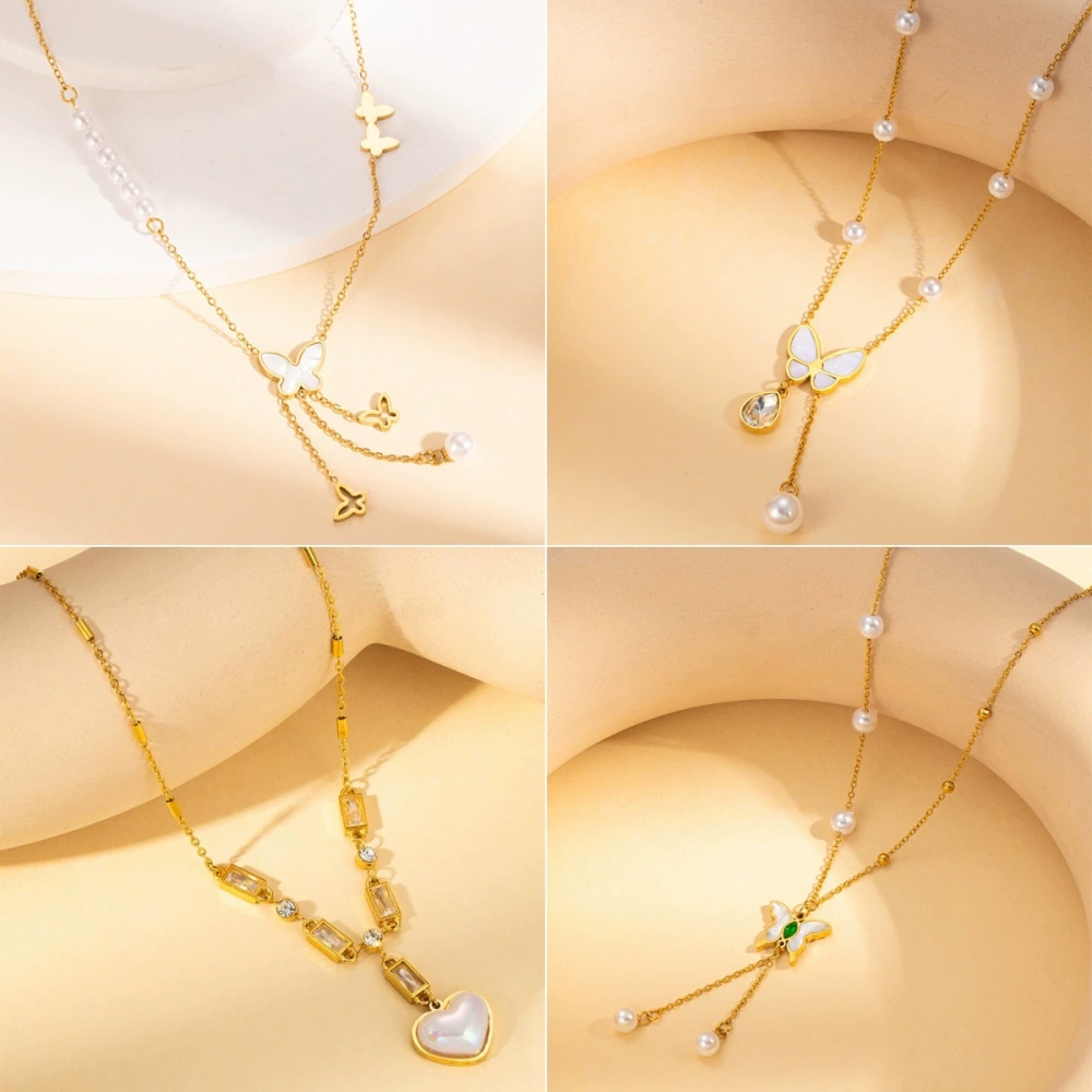 Acero inoxidable / corazon / mariposa / Flores / Estrella y luna / Árboles / collar ACRN/192-359