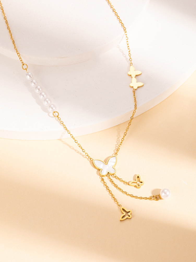 Acero inoxidable / corazon / mariposa / Flores / Estrella y luna / Árboles / collar ACRN/192-359