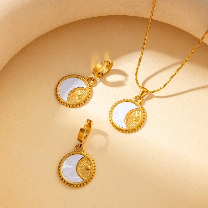 Acero inoxidable / Corazon / Estrella y luna / Oso / Rosas / juego / Collar / Aretes ACRSS/192-360