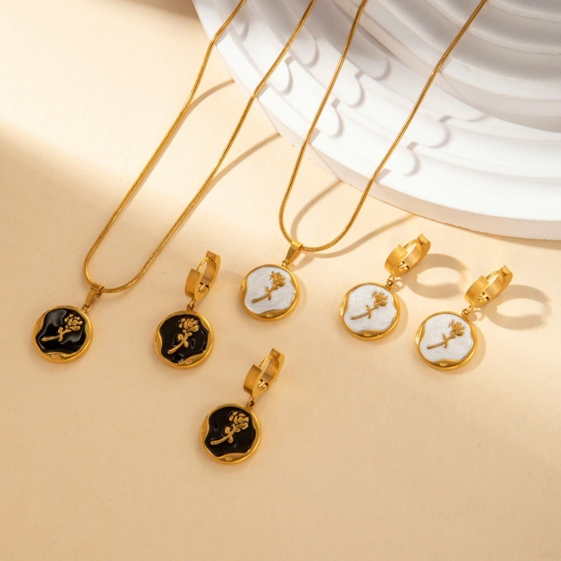Acero inoxidable / Corazon / Estrella y luna / Oso / Rosas / juego / Collar / Aretes ACRSS/192-360
