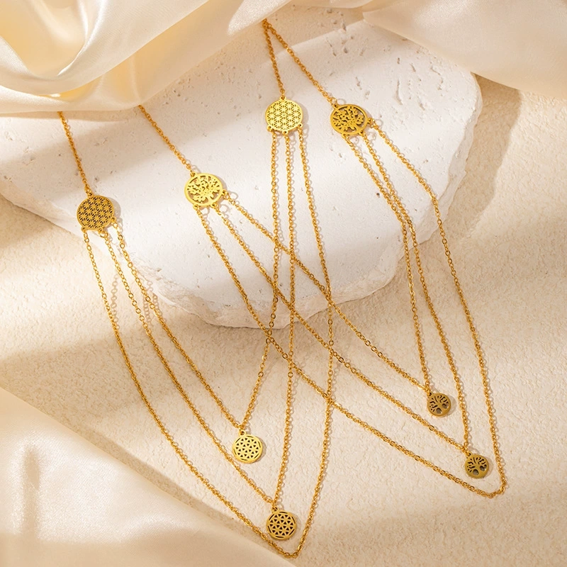 Acero inoxidable / corazon / mariposa / Flores / Estrella y luna / Árboles / collar ACRN/192-359