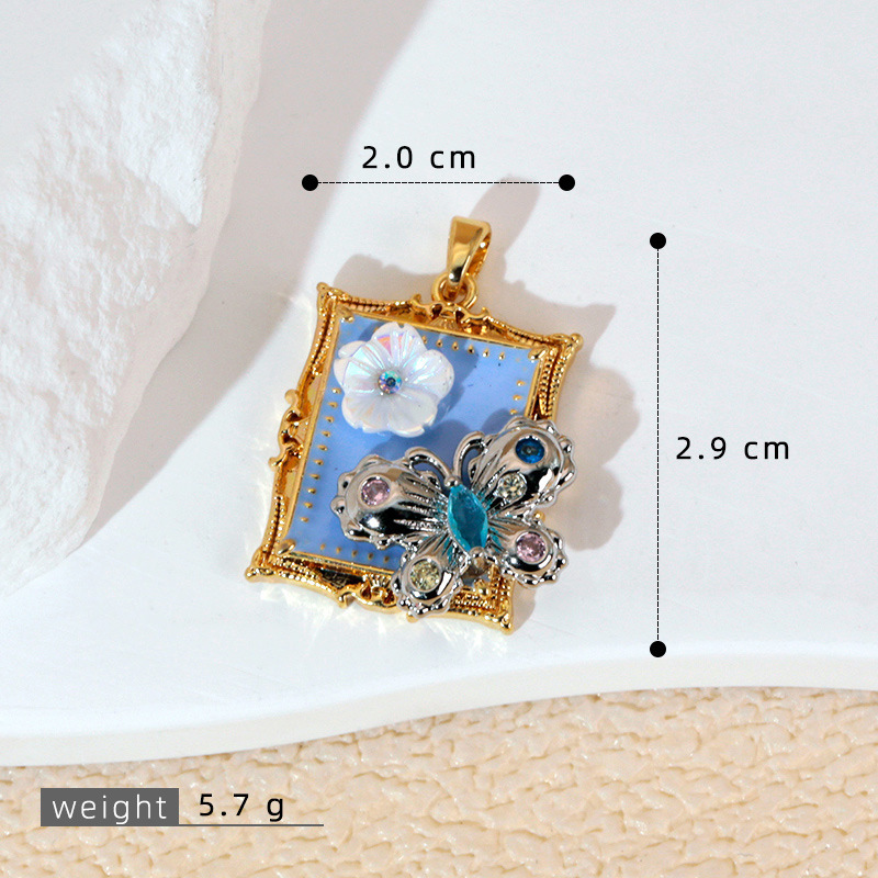 Copper / Colgante / Rosas / Corazon / Flores / Mariposa / Gotear aceite / COPE/193-368