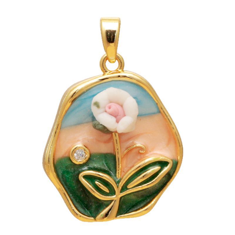Copper / Colgante / Rosas / Corazon / Flores / Mariposa / Gotear aceite / COPE/193-368