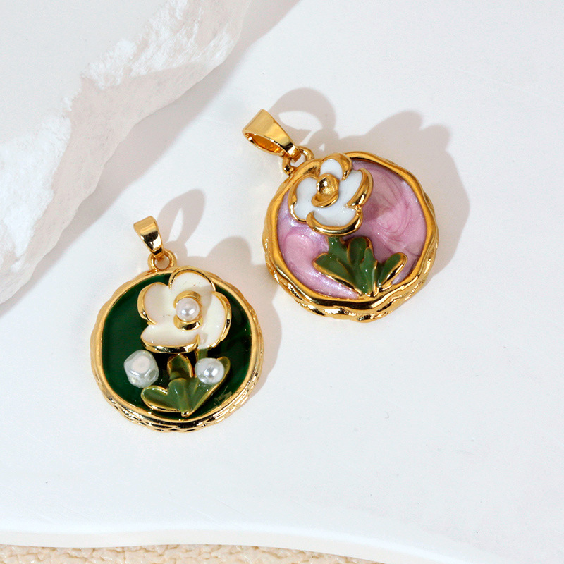 Copper / Colgante / Rosas / Corazon / Flores / Mariposa / Gotear aceite / COPE/193-368