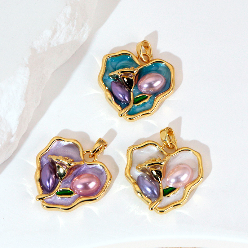 Copper / Colgante / Rosas / Corazon / Flores / Mariposa / Gotear aceite / COPE/193-368