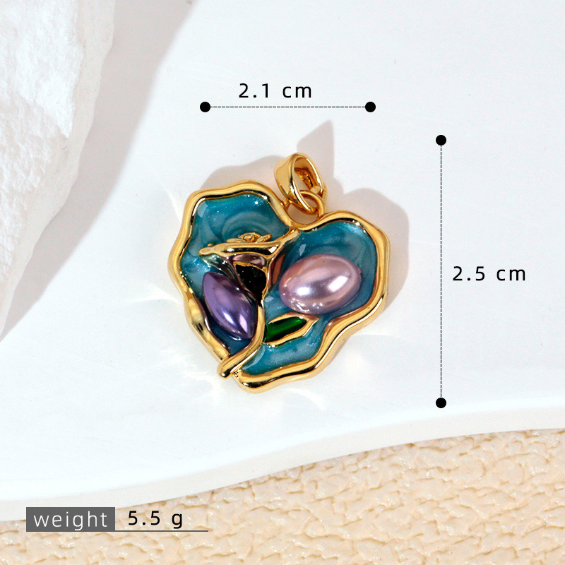 Copper / Colgante / Rosas / Corazon / Flores / Mariposa / Gotear aceite / COPE/193-368