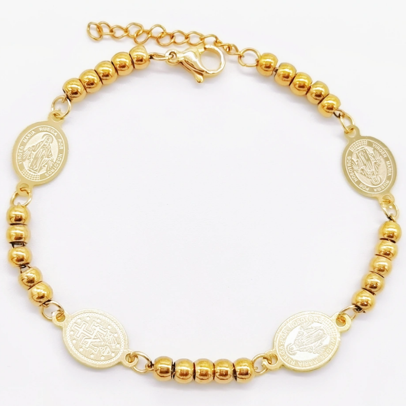 Acero inoxidable / 4mm / Pulsera / Religión cruzada / ACRB/194-373