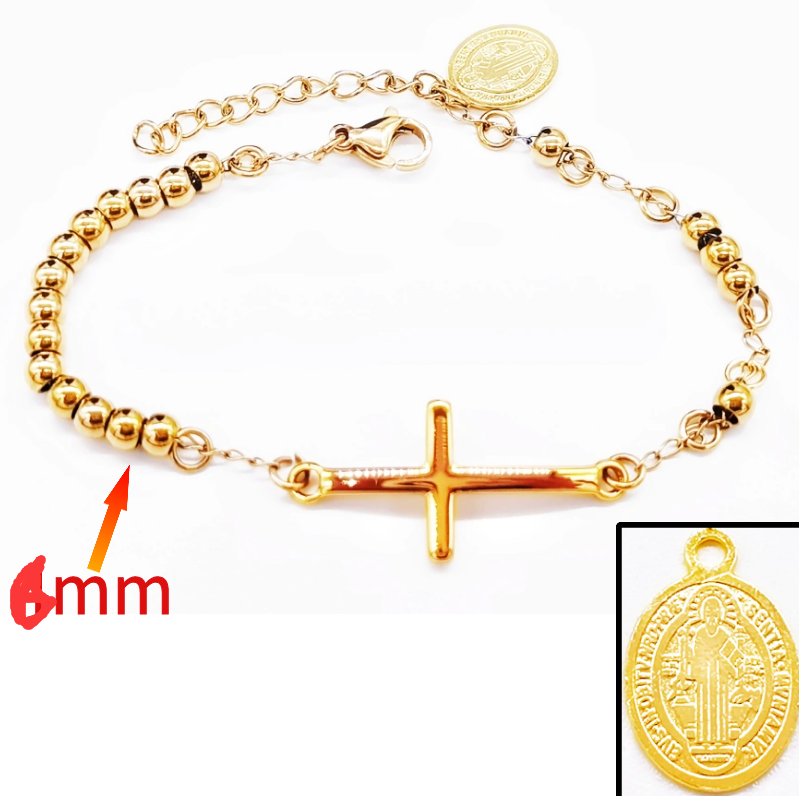 Acero inoxidable / 6mm / Pulsera / Religión cruzada / ACRB/194-376