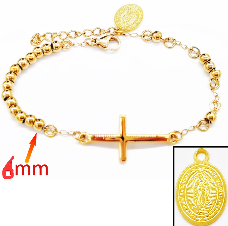 Acero inoxidable / 6mm / Pulsera / Religión cruzada / ACRB/194-376