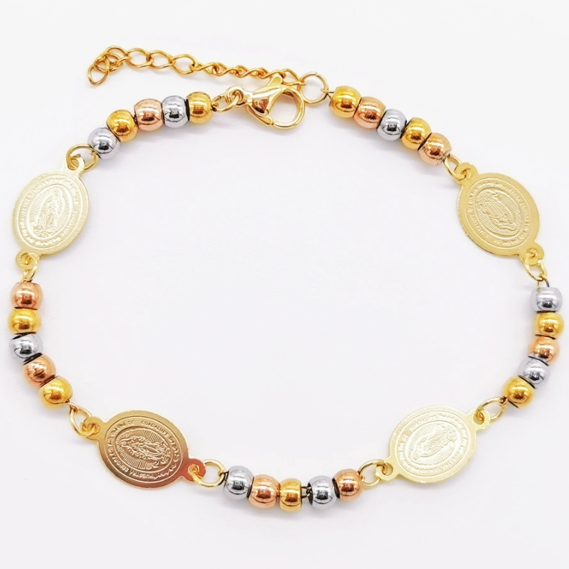 Acero inoxidable / 4mm / Pulsera / Religión cruzada / ACRB/194-373