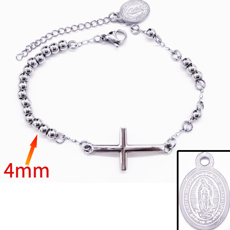 Acero inoxidable / 4mm / Pulsera / Religión cruzada / ACRB/194-374