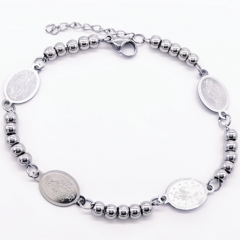 Acero inoxidable / 4mm / Pulsera / Religión cruzada / ACRB/194-373