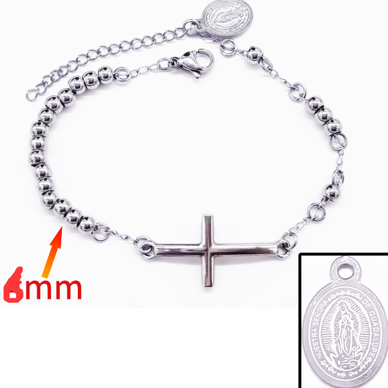Acero inoxidable / 6mm / Pulsera / Religión cruzada / ACRB/194-376
