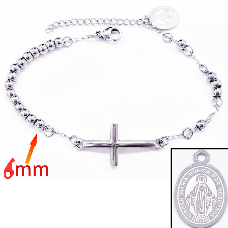 Acero inoxidable / 6mm / Pulsera / Religión cruzada / ACRB/194-376