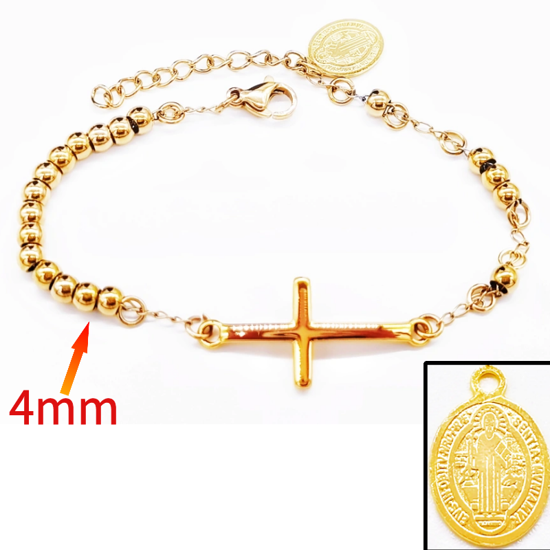 Acero inoxidable / 4mm / Pulsera / Religión cruzada / ACRB/194-374
