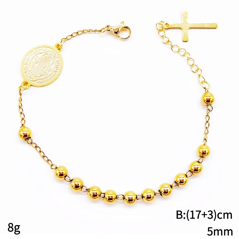 Acero inoxidable / 5mm / Pulsera / Religión cruzada / ACRB/194-379