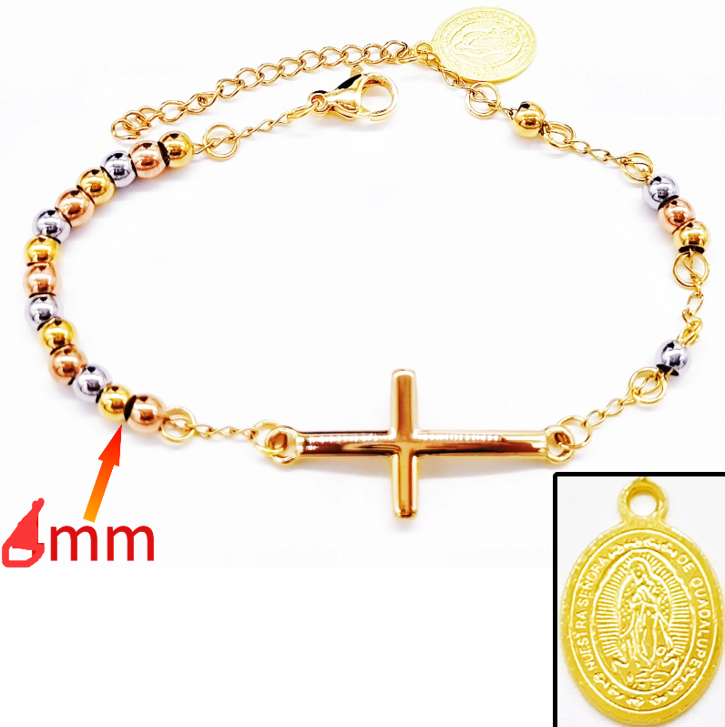 Acero inoxidable / 6mm / Pulsera / Religión cruzada / ACRB/194-376