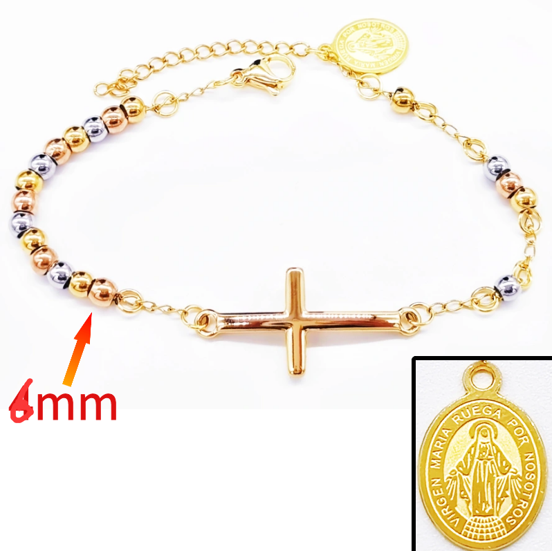 Acero inoxidable / 6mm / Pulsera / Religión cruzada / ACRB/194-376