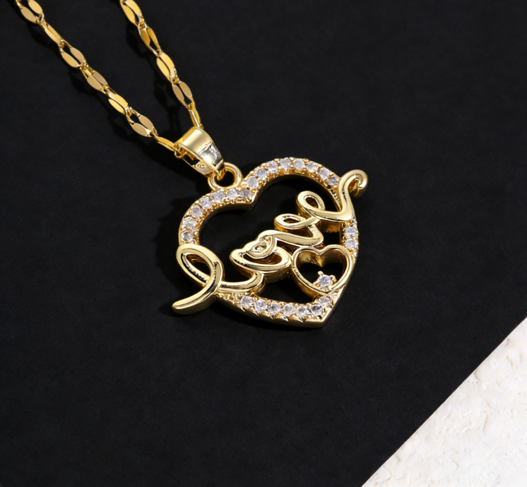 copper corazón / mamá / Madre / El estilo de la madre / Día de la Madre / Collar colgante / COPN/