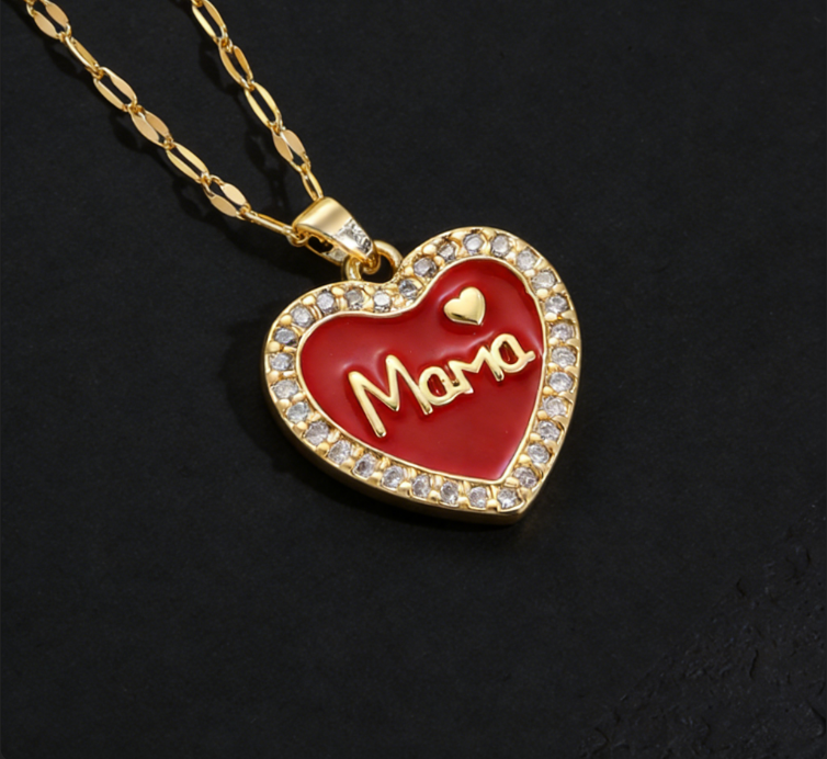 copper corazón / mamá / Madre / El estilo de la madre / Día de la Madre / Collar colgante / COPN/