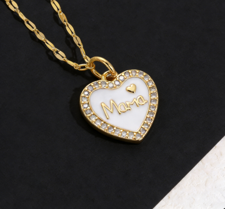 copper corazón / mamá / Madre / El estilo de la madre / Día de la Madre / Collar colgante / COPN/