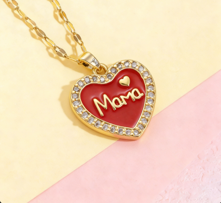 copper corazón / mamá / Madre / El estilo de la madre / Día de la Madre / Collar colgante / COPN/