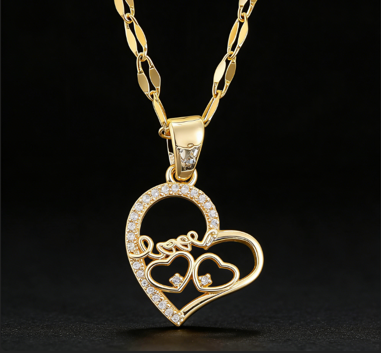 copper corazón / mamá / Madre / El estilo de la madre / Día de la Madre / Collar colgante / COPN/
