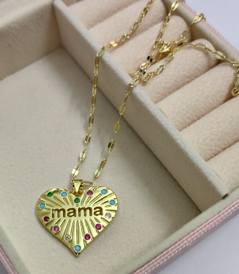 copper corazón / mamá / Madre / El estilo de la madre / Día de la Madre / Collar colgante / COPN/