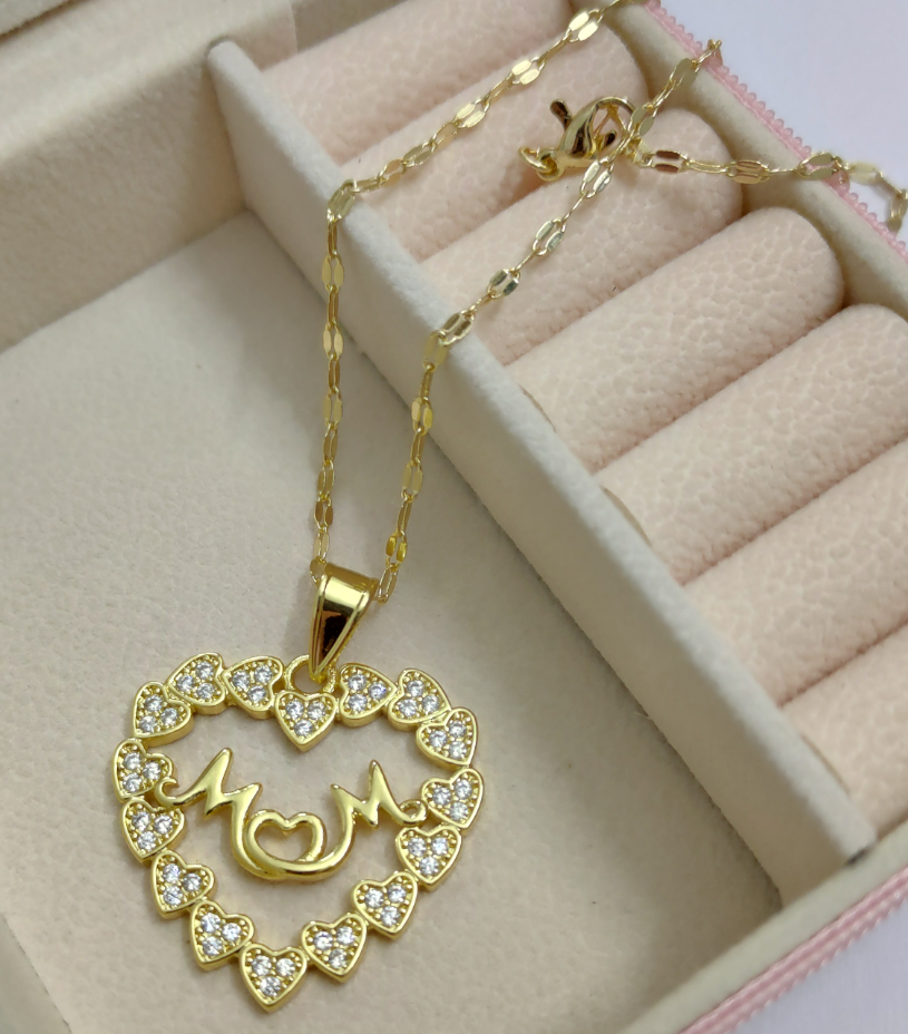 copper corazón / mamá / Madre / El estilo de la madre / Día de la Madre / Collar colgante / COPN/