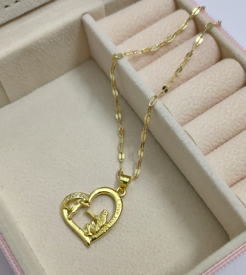 copper corazón / mamá / Madre / El estilo de la madre / Día de la Madre / Collar colgante / COPN/