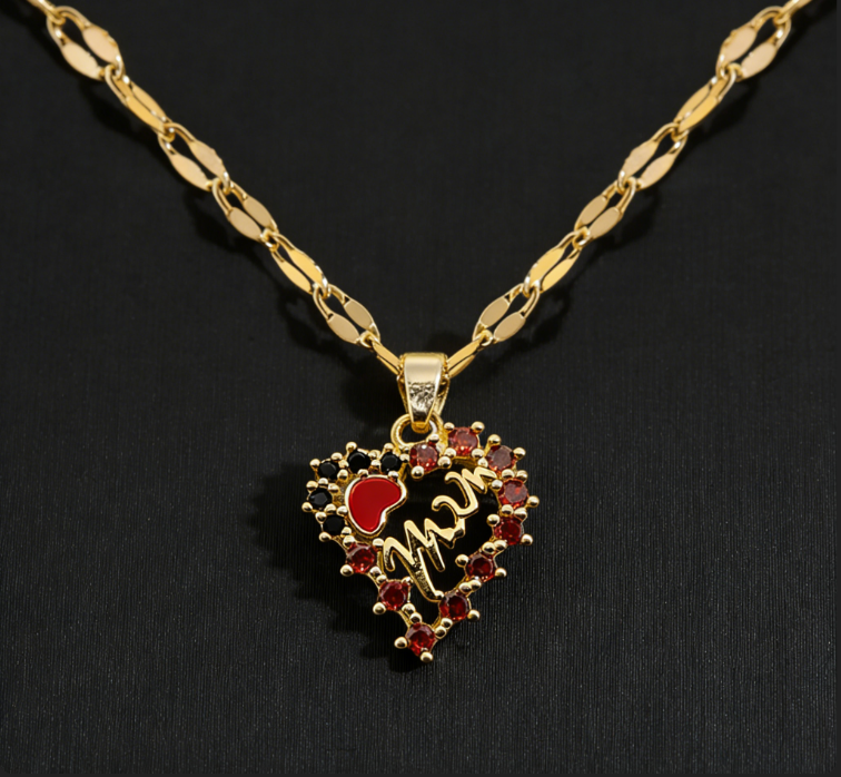 copper corazón / mamá / Madre / El estilo de la madre / Día de la Madre / Collar colgante / COPN/