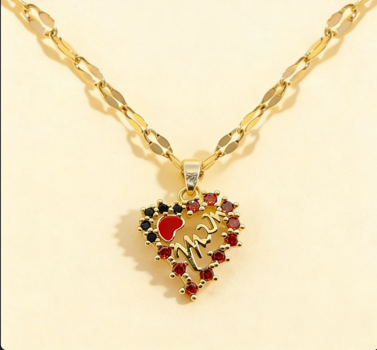 copper corazón / mamá / Madre / El estilo de la madre / Día de la Madre / Collar colgante / COPN/