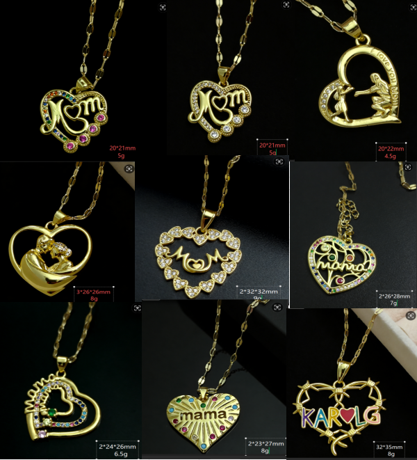 copper corazón / mamá / Madre / El estilo de la madre / Día de la Madre / Collar colgante / COPN/
