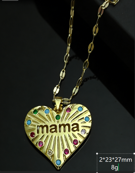 copper corazón / mamá / Madre / El estilo de la madre / Día de la Madre / Collar colgante / COPN/