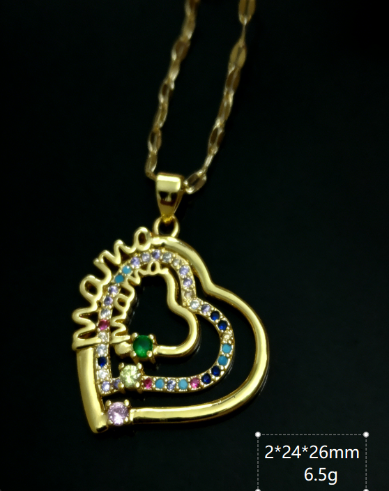 copper corazón / mamá / Madre / El estilo de la madre / Día de la Madre / Collar colgante / COPN/