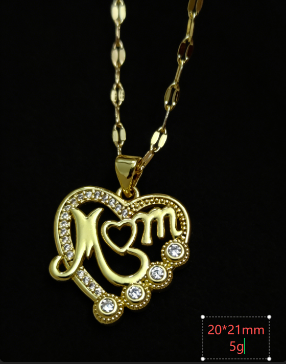 copper corazón / mamá / Madre / El estilo de la madre / Día de la Madre / Collar colgante / COPN/