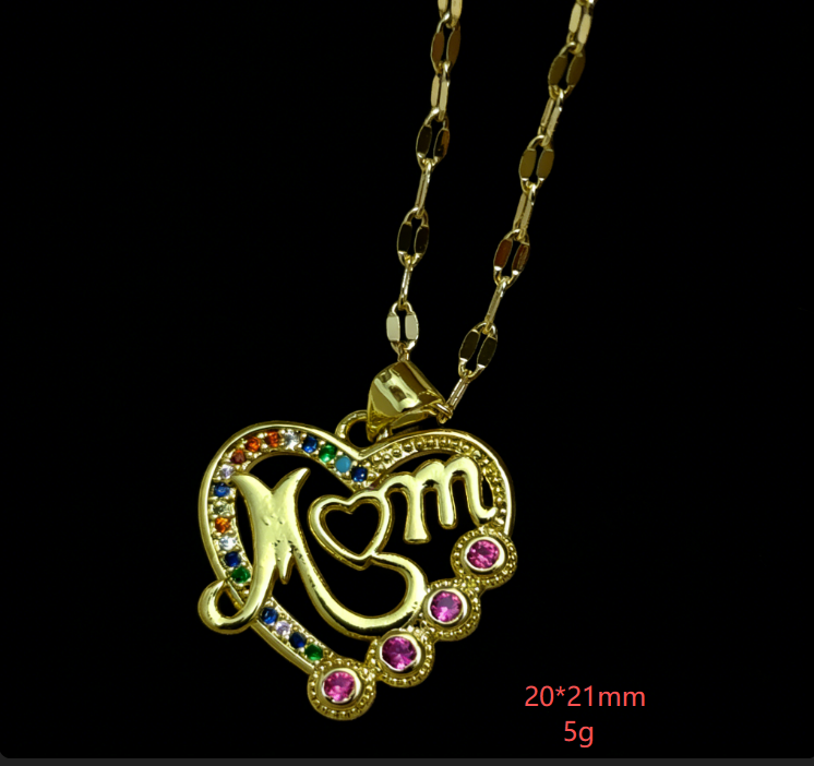 copper corazón / mamá / Madre / El estilo de la madre / Día de la Madre / Collar colgante / COPN/