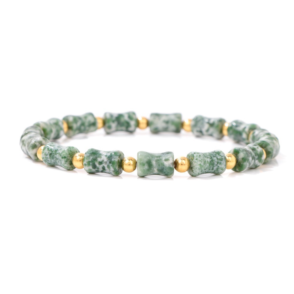 Piedra natural / Ágata / Estilo nudo de bambú / Pulsera