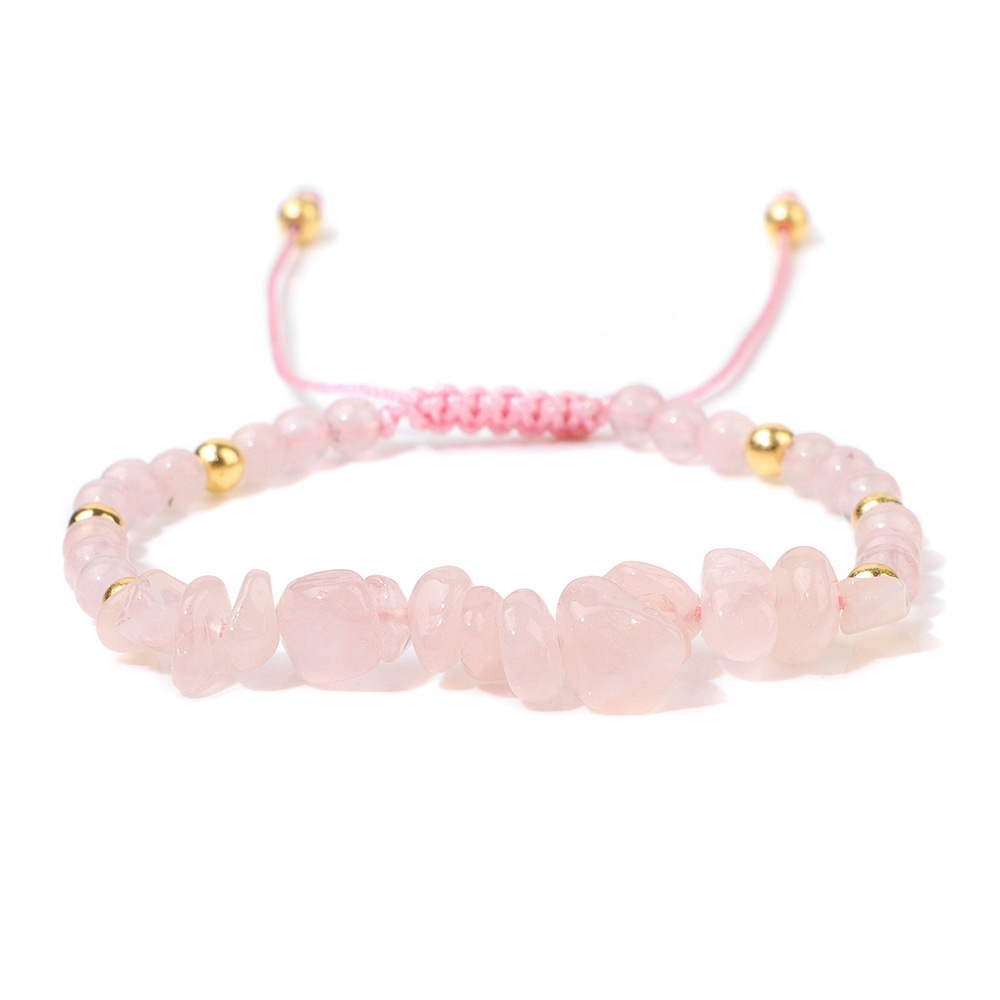 Piedra natural / Ágata / Cuentas de chips / Cuentas redondas / Cordón trenzado / Pulsera
