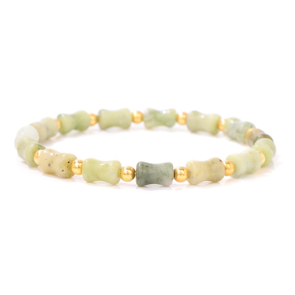 Piedra natural / Ágata / Estilo nudo de bambú / Pulsera