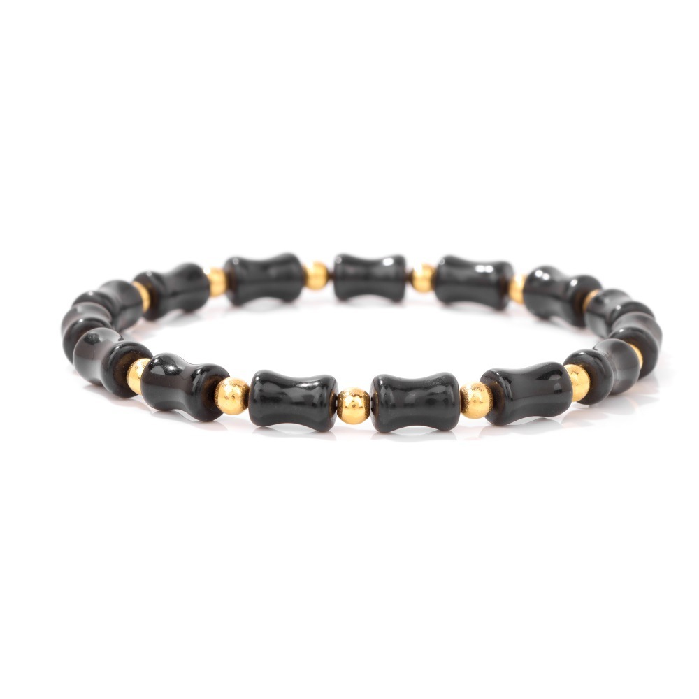 Piedra natural / Ágata / Estilo nudo de bambú / Pulsera