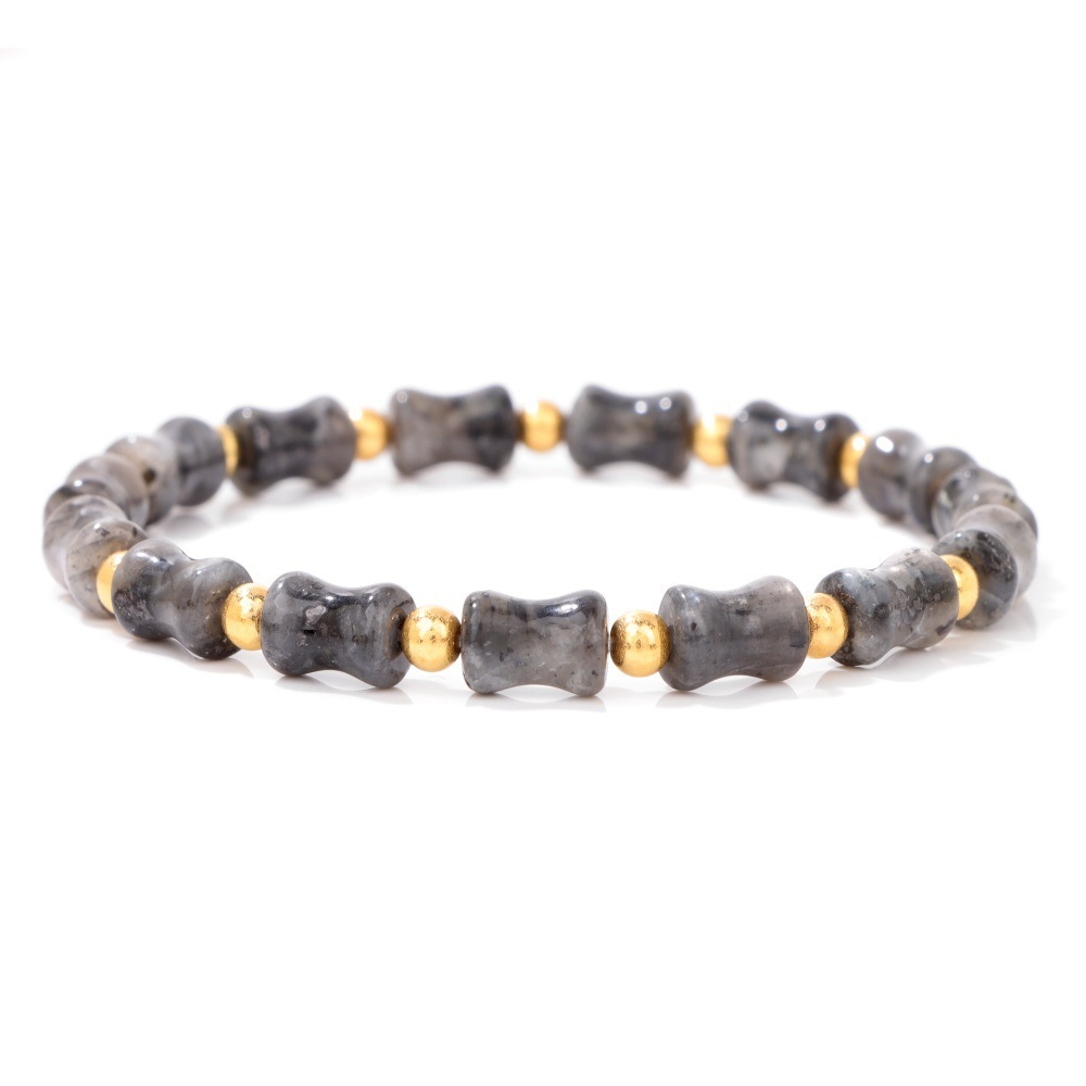 Piedra natural / Ágata / Estilo nudo de bambú / Pulsera