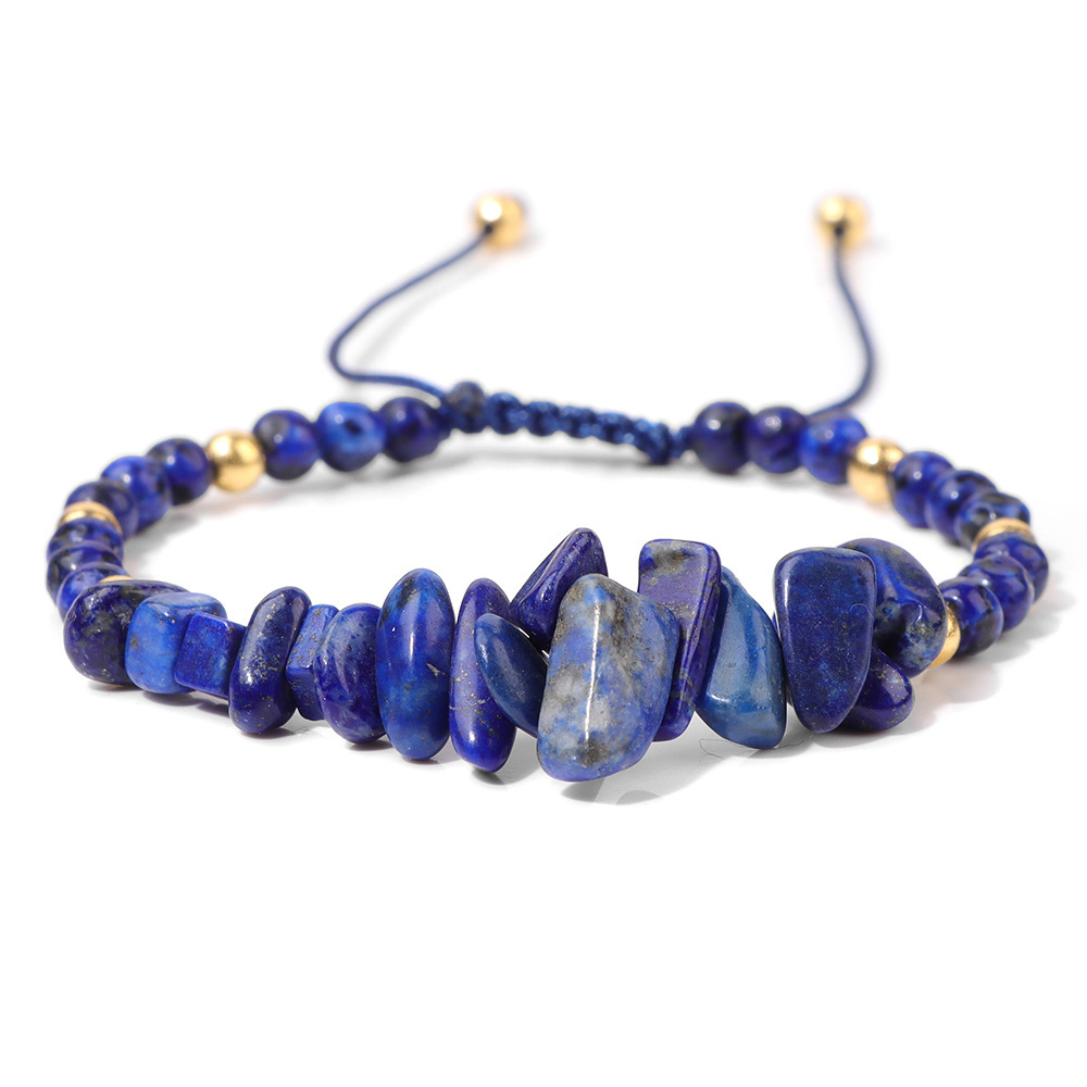 Piedra natural / Ágata / Cuentas de chips / Cuentas redondas / Cordón trenzado / Pulsera