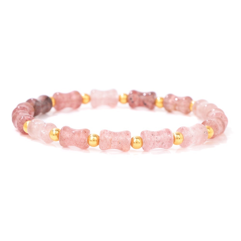 Piedra natural / Ágata / Estilo nudo de bambú / Pulsera