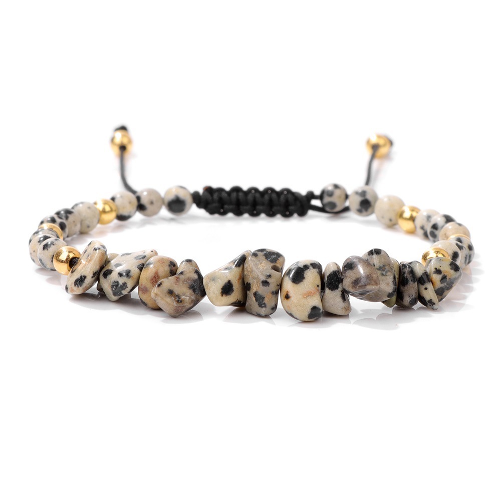Piedra natural / Ágata / Cuentas de chips / Cuentas redondas / Cordón trenzado / Pulsera